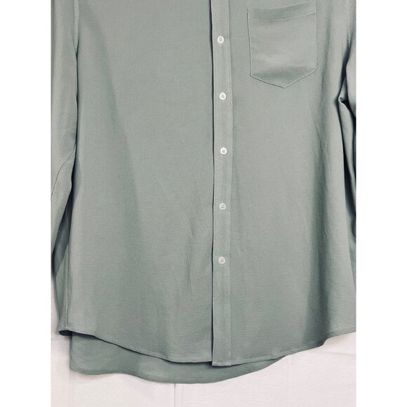 Shein Mens Light Green Button-Up Shirt 3XL Gauze Lightweight Comfy Casual Office - Picture 5 of 16